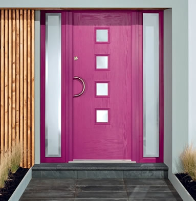 Pink composite front door