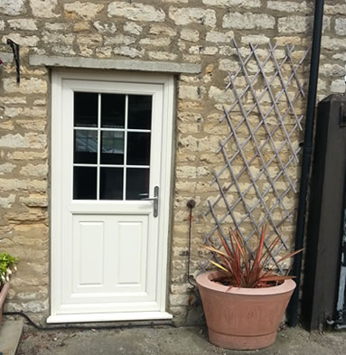 White composite door with georgian bars