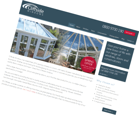 Cliffside Windows' new double glazing website