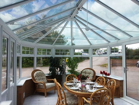 Glass roof conservatory