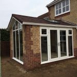 tiled conservatory roof on extension on side of house